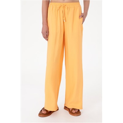 Kadın Turuncu Loose Relax Fit Kanvas Pantolon