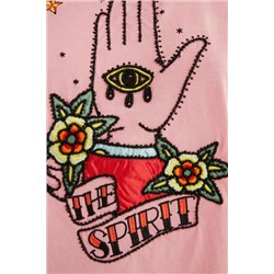 Camiseta crop decoración frontal