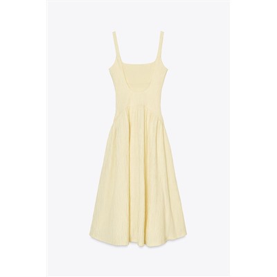 TEXTURED MIDI DRESS