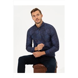 Pierre Cardin PİERRE CARDİN ERKEK SLİMFİT SPOR GÖMLEK G021SZ004.000.1565427 MELANJ 033 LACİVERT TYCL81EYON169823122853344