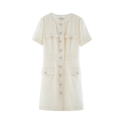 Vestido camisero Crudo