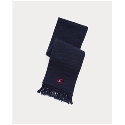 Heart-Patch Wool-Blend Scarf