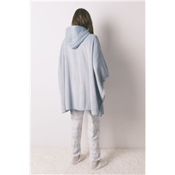 Poncho corto polar relieve azul