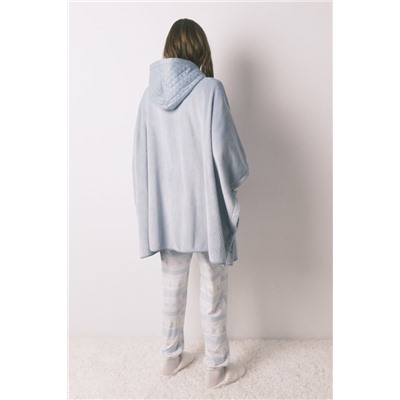 Poncho corto polar relieve azul