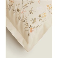 FLOWER AND BUTTERFLY PRINT PILLOWCASE