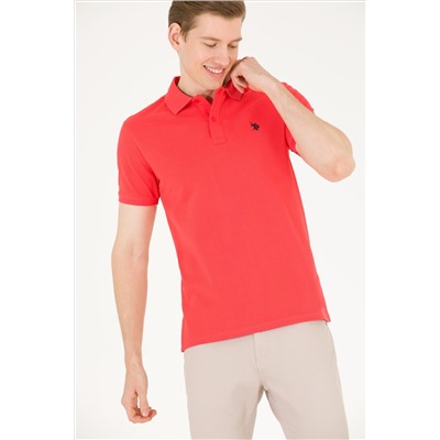 Erkek Kırmızı Basic Polo Yaka Tişört