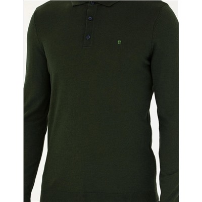 Koyu Yeşil Slim Fit Basic Kazak
