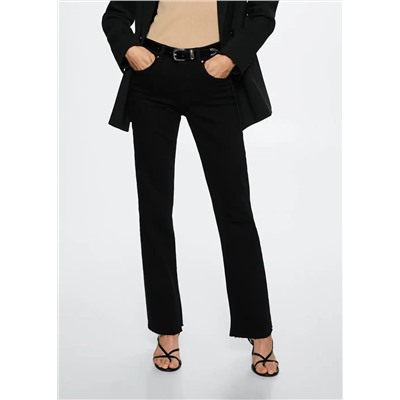Jeans rectos tiro medio -  Mujer | MANGO OUTLET España