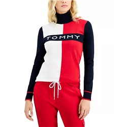 Tommy Hilfiger Logo Colorblocked Turtleneck Sweater