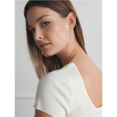 Bluse mit gesprenkelter Textur