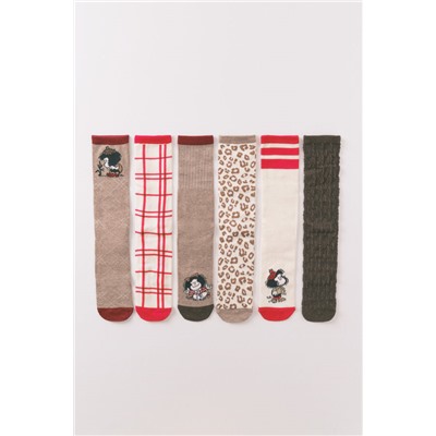 Pack 6 calcetines largos algodón Mafalda