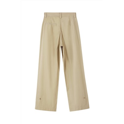 Pantalón recto Beige