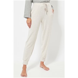 Pantalón de pijama cintura alta - Crudo jaspeado