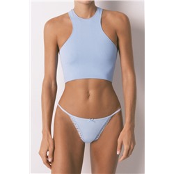 Tanga tira azul lazo