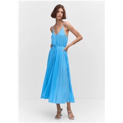 Vestido plisado cordón