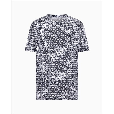 REGULAR FIT T-SHIRT IN ALLOVER MONOGRAM COTTON IN ASV COTTON