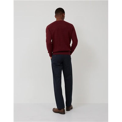 Pantalón de Sarga Regular Fit, Hombre, Azul Oscuro