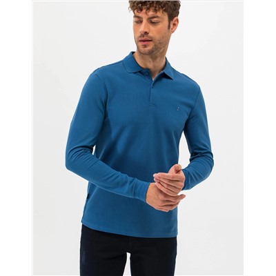 Açık Lacivert Slim Fit Basic Sweatshirt