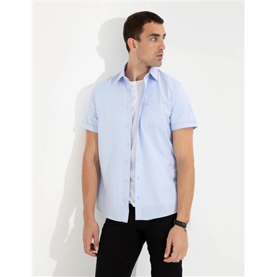 Açık Mavi Regular Fit Kısa Kollu Gömlek