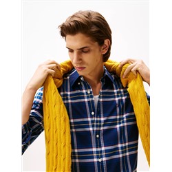 Regular Fit Plaid Stretch Oxford Shirt