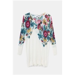 Jersey de punto largo flores