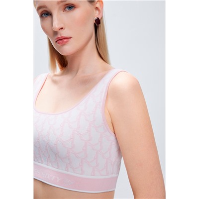 Crop top Rosa y blanco