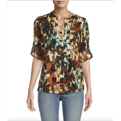 CALVIN KLEIN Print Button Front Top