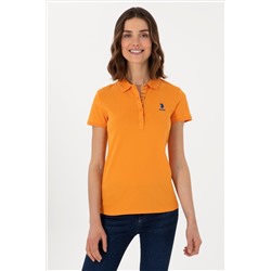 Kadın Turuncu Basic Polo Yaka Tişört