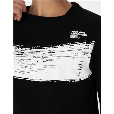 Siyah Regular Fit Sweatshirt