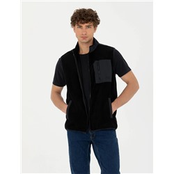 Siyah Regular Fit Polar Yelek