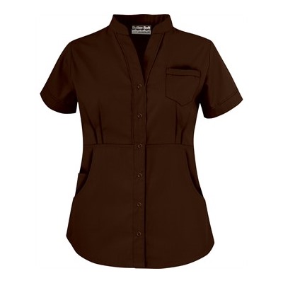 Butter-Soft Scrubs by UA™ Women's Solid Mandarin Collar Snap Front Top