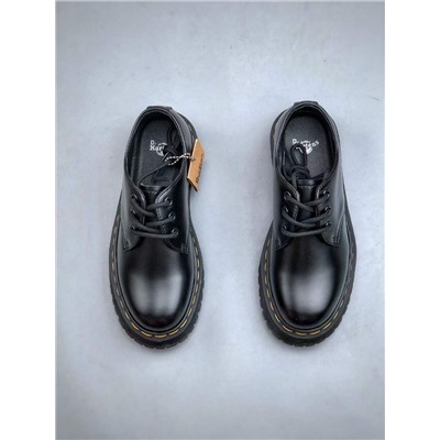 Ботинки Dr. Martens Martin 1461 с тремя отверстиями и низким вырезом на подошве из твердой кожи черного цвета