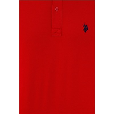 Erkek Kırmızı Basic Polo Yaka Tişört