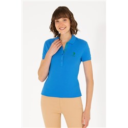 Kadın Saks Basic Polo Yaka Tişört