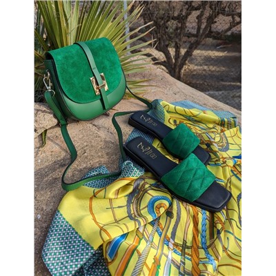 Ab.Zapatos 3420 TREBOL+Pelle 2704 verde+палантин Martina HYL (100) amarillo