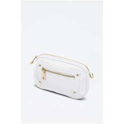 Bandolera Asola de piel - Blanco