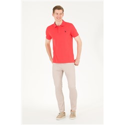 Erkek Kırmızı Basic Polo Yaka Tişört