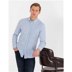 Açık Mavi Slim Fit Uzun Kollu Gömlek