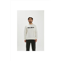 Bad Bear Player Erkek Beyaz Baskılı Sweatshirt 210212005-NGT