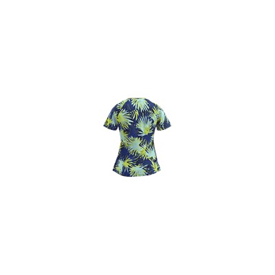 koi Stretch Scrubs Palm Burst Print Top