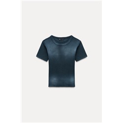 FADED-EFFECT RIB T-SHIRT