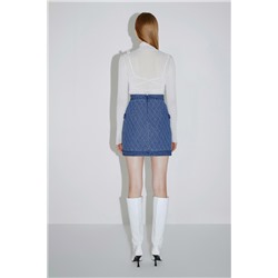 Minifalda vaquera de talle alto Azul claro