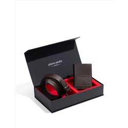 Kahverengi 2'li Kemer & Cüzdan Set