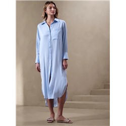 SILKY MAXI SHIRTDRESS
