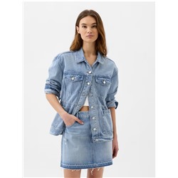 Cinched-Waist Denim Jacket