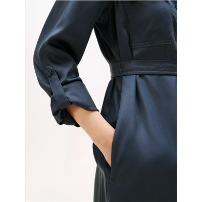 Long-Sleeve Belted Utility Shirtdress