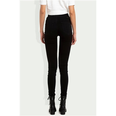 Vaquero skinny fit de tiro alto Negro