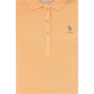 Kadın Turuncu Basic Polo Yaka Tişört