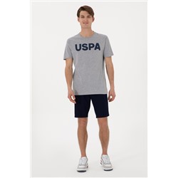 Erkek Regular Fit Bisiklet Yaka Gri Melanj Basic Tişört