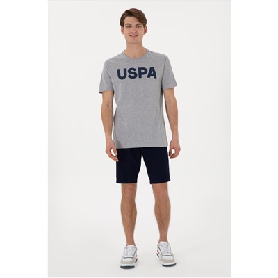 Erkek Regular Fit Bisiklet Yaka Gri Melanj Basic Tişört